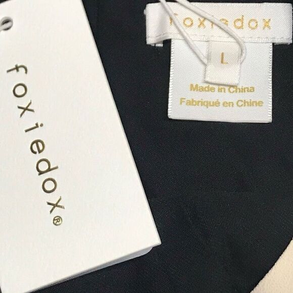 Anthropologie Foxiedox Cut Out Contrast Bow Halter Harlow Tuxedo Jumpsuit L NWT - Picture 13 of 16